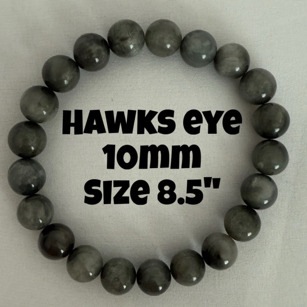Authentic Hawk’s Eye 10mm Beaded Stretchy Bracelet by Bombshell Beads‎